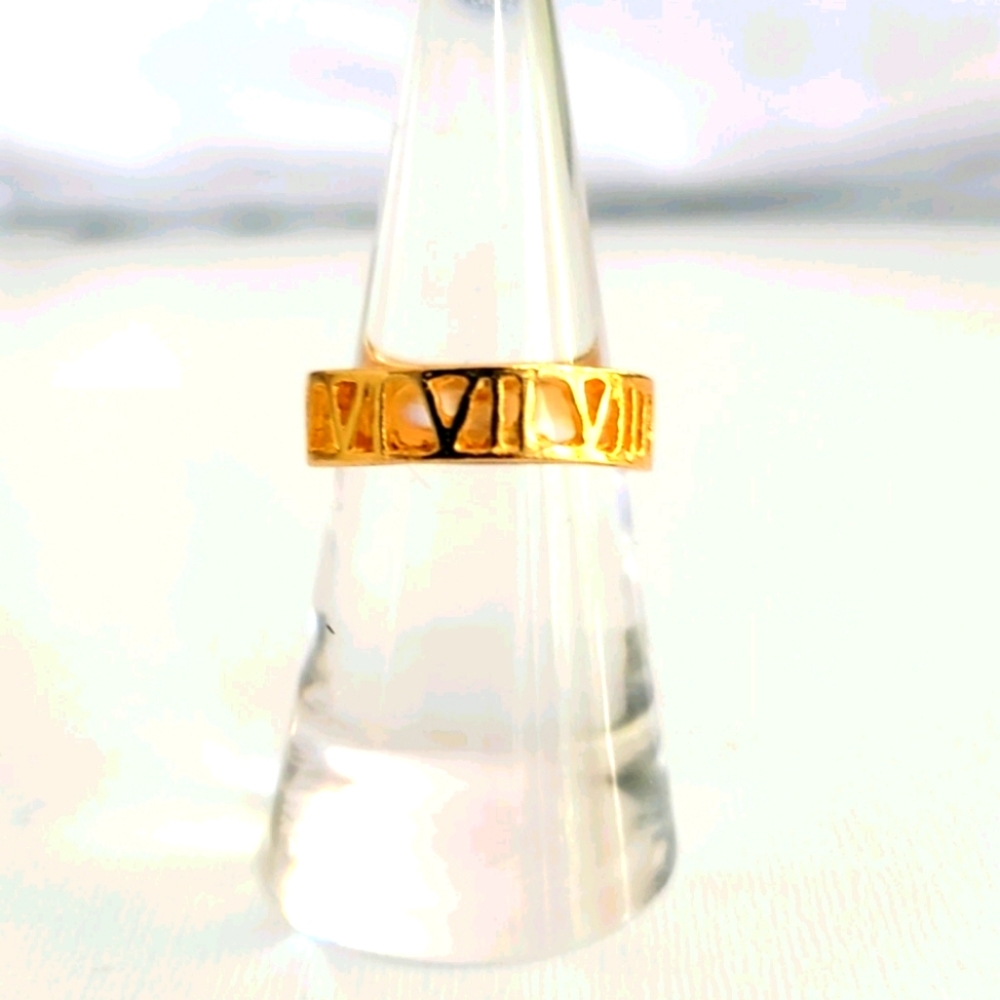 Vintage Gold Roman Numerals I Through X Ring Size 7 Women's Jewelry
